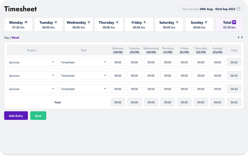 Home Timesheet image